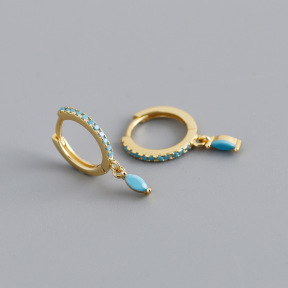 JE8543aiov-Y10  925 Silver Earrings  WT:1.1g  18.5*11.5mm  EH1376