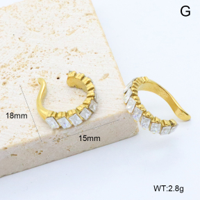 GEE002714bhia-066  18K PVD Zircon,Handmade Polished  Stainless Steel Earrings  BC25090257E-WT