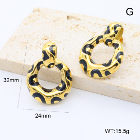 GEE002748bhia-066  316 Pin 18K PVD Enamel,Handmade Polished  Stainless Steel Earrings  BC25080240E-BK
