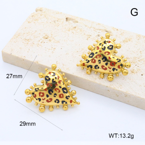 GEE002750bhia-066  316 Pin 18K PVD Enamel,Handmade Polished  Stainless Steel Earrings  BC24110381E-LP