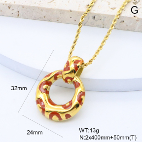 GEN002125bhva-066  18K PVD Enamel,Handmade Polished  Stainless Steel Necklace  BC25080240N-RD