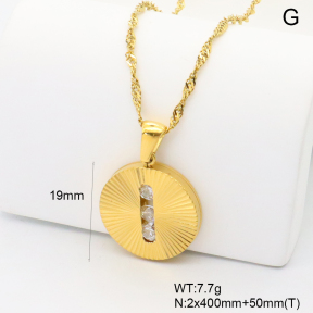 GEN002166bhva-066  BC25100323N  Stainless Steel Necklace  18K PVD Zircon,Handmade Polished