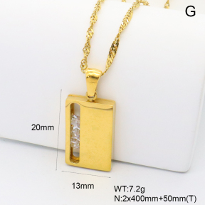 GEN002168bhva-066  BC25100322N  Stainless Steel Necklace  18K PVD Zircon,Handmade Polished