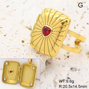 GER002687bhia-066  18K PVD Zircon,Handmade Polished  Stainless Steel Ring  BC25060150R