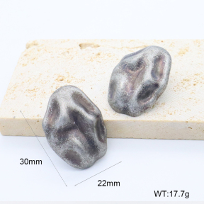 GEE002728bhva-066  316 Pin Boil Black Frosted  Stainless Steel Earrings  BC24080033E-2