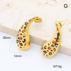 GEE002749bhia-066  316 Pin 18K PVD Enamel,Handmade Polished  Stainless Steel Earrings  BC24080356E-LP