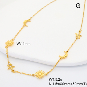 6N4004455aivb-G034  18K PVD Czech Stones,Handmade Polished  Stainless Steel Necklace