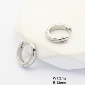 6E4004423bbpi-G034  316 SS Czech Stones,Handmade Polished  Stainless Steel Earrings