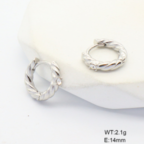 6E4004427bbom-G034  316 SS Czech Stones,Handmade Polished  Stainless Steel Earrings