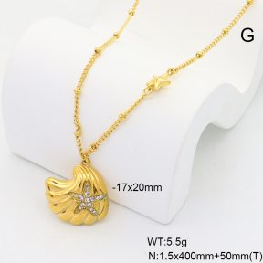 6N4004478bhjm-G034  18K PVD Czech Stones,Handmade Polished  Stainless Steel Necklace