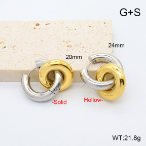 GEE002768vhha-066  316 Pin 18K PVD,Handmade Polished  Stainless Steel Earrings  BC25100350E-PS