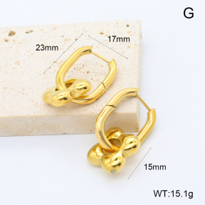 GEE002774bhia-066  316 Pin 18K PVD,Handmade Polished  Stainless Steel Earrings  BC25090311E