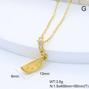 GEN002126bhva-066  18K PVD Czech Stones,Handmade Polished  Stainless Steel Necklace  BC25040071N