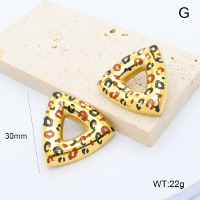 GEE002786bhia-066  316 Pin Enamel,Handmade Polished  Stainless Steel Earrings  BC24080196E-LP