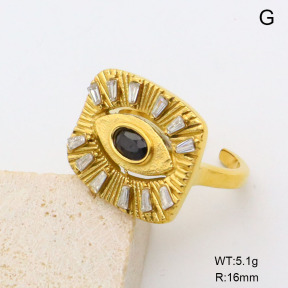 GER001435bhia-066  18K PVD Zircon,Handmade Polished  Stainless Steel Ring  BC25050090R-BK