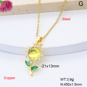 F6N409004avja-L017  Fashion Copper Necklace