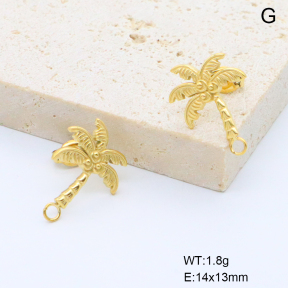 6E2007392vbpb-766  316 Pin 18K PVD for DIY,Handmade Polished  Stainless Steel Earrings