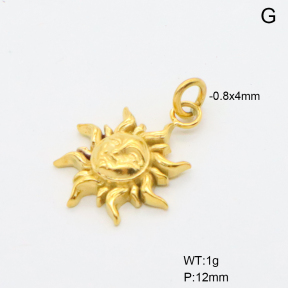 6P2001864aakl-766  18K PVD ,Handmade Polished  Stainless Steel Pendant