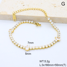 GEB000841vhkb-066  18K PVD Zircon,Handmade Polished  Stainless Steel Bracelet  BC25110396B