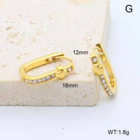 GEE002809bhia-066  316 Pin 18K PVD Czech Stones,Handmade Polished  Stainless Steel Earrings  BC25110415E