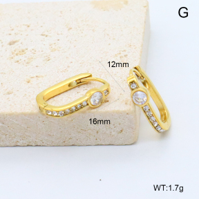 GEE002810bhia-066  316 Pin 18K PVD Czech Stones,Handmade Polished  Stainless Steel Earrings  BC25110413E