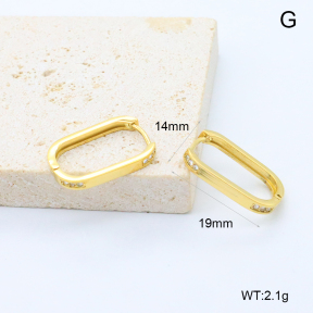 GEE002816bhia-066  316 Pin 18K PVD Czech Stones,Handmade Polished  Stainless Steel Earrings  BC25110416E