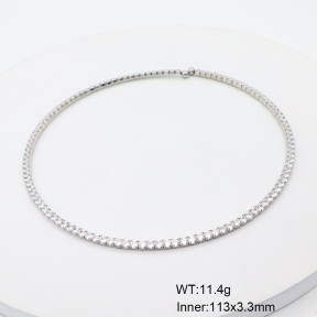 GEN002185vhkl-066  Zircon,Handmade Polished  Stainless Steel Necklace  BC25100370N-S-WT