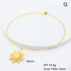 GEN002187vhov-066  18K PVD Czech Stones,Handmade Polished  Stainless Steel Necklace  BC25100378N-2