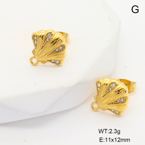 6E4004566bhhi-G034  316 Pin 18K PVD Czech Stones for DIY,Handmade Polished  Stainless Steel Earrings