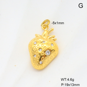 6P4000518vbll-G034  18K PVD Czech Stones,Handmade Polished  Stainless Steel Pendant