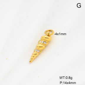 6P4000528bbmj-G034  18K PVD Czech Stones,Handmade Polished  Stainless Steel Pendant