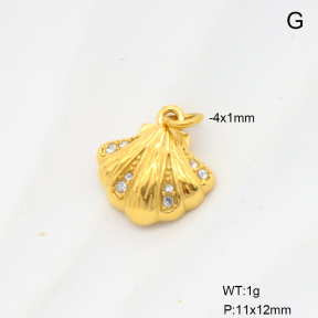 6P4000530bbmi-G034  18K PVD Czech Stones,Handmade Polished  Stainless Steel Pendant