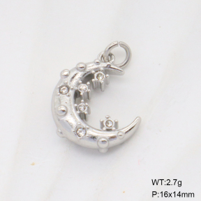 6P4000560bvlm-G034  Czech Stones,Handmade Polished  Stainless Steel Pendant