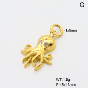 6P4005343aakl-766  18K PVD Czech Stones,Handmade Polished  Stainless Steel Pendant