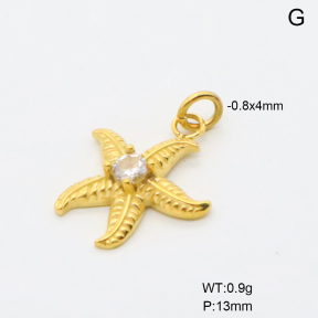 6P4005347aakl-766  18K PVD Zircon,Handmade Polished  Stainless Steel Pendant