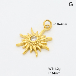 6P4005351aako-766  18K PVD Czech Stones,Handmade Polished  Stainless Steel Pendant