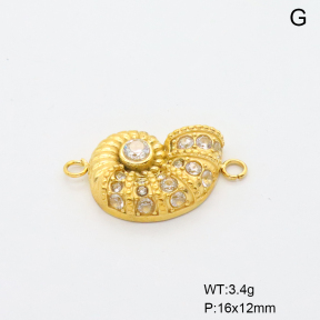 6P4005355bbmo-766  18K PVD Czech Stones,Handmade Polished  Stainless Steel Pendant