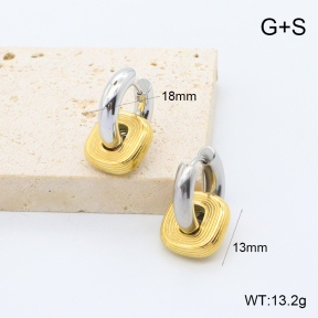 GEE002770vhha-066  316 Pin 18K PVD,Handmade Polished  Stainless Steel Earrings  BC25100364E-PS