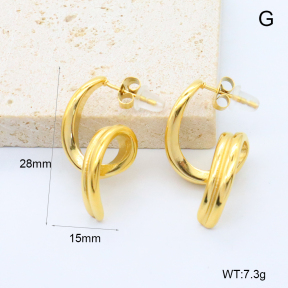 GEE002859bhia-066  316 Pin 18K PVD,Handmade Polished  Stainless Steel Earrings  BC25110449E