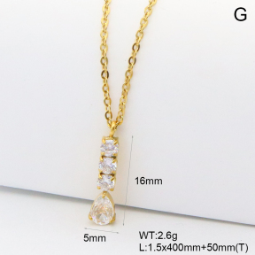 GEN002205bhva-066  18K PVD Zircon,Handmade Polished  Stainless Steel Necklace  BC25110396N-2