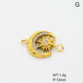 6P4005357bbml-766  18K PVD Czech Stones,Handmade Polished  Stainless Steel Pendant