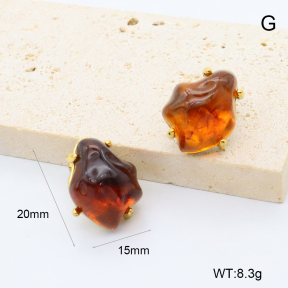 GEE002798bhva-066  BC24080597E-BN  Stainless Steel Earrings  316 Pin 18K PVD Resin,Handmade Polished