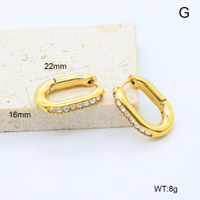 GEE002825bhia-066  316 Pin 18K PVD Czech Stones,Handmade Polished  Stainless Steel Earrings  BC25120485E