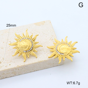 GEE002836bhia-066  316 Pin 18K PVD Czech Stones,Handmade Polished  Stainless Steel Earrings  BC25100379E