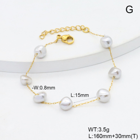 6B3002382vbmb-908  Shell Beads  Stainless Steel Bracelet