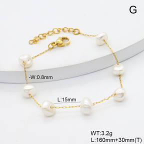 6B3002384vbmb-908  Shell Beads  Stainless Steel Bracelet