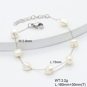 6B3002385ablb-908  Shell Beads  Stainless Steel Bracelet