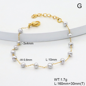 6B3002386vbmb-908  Shell Beads  Stainless Steel Bracelet