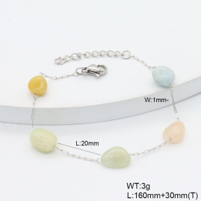 6B4003228ablb-908  Morganite  Stainless Steel Bracelet