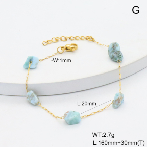 6B4003231bbml-908  Larimar  Stainless Steel Bracelet